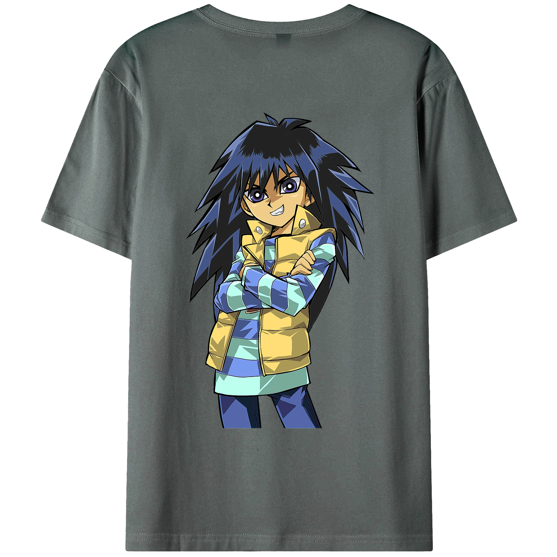 （画像用） 遊☆戯☆王 Yu-Gi-Oh! 綿100％ メンズ半袖Tシャツ（バックプリント） 通気性